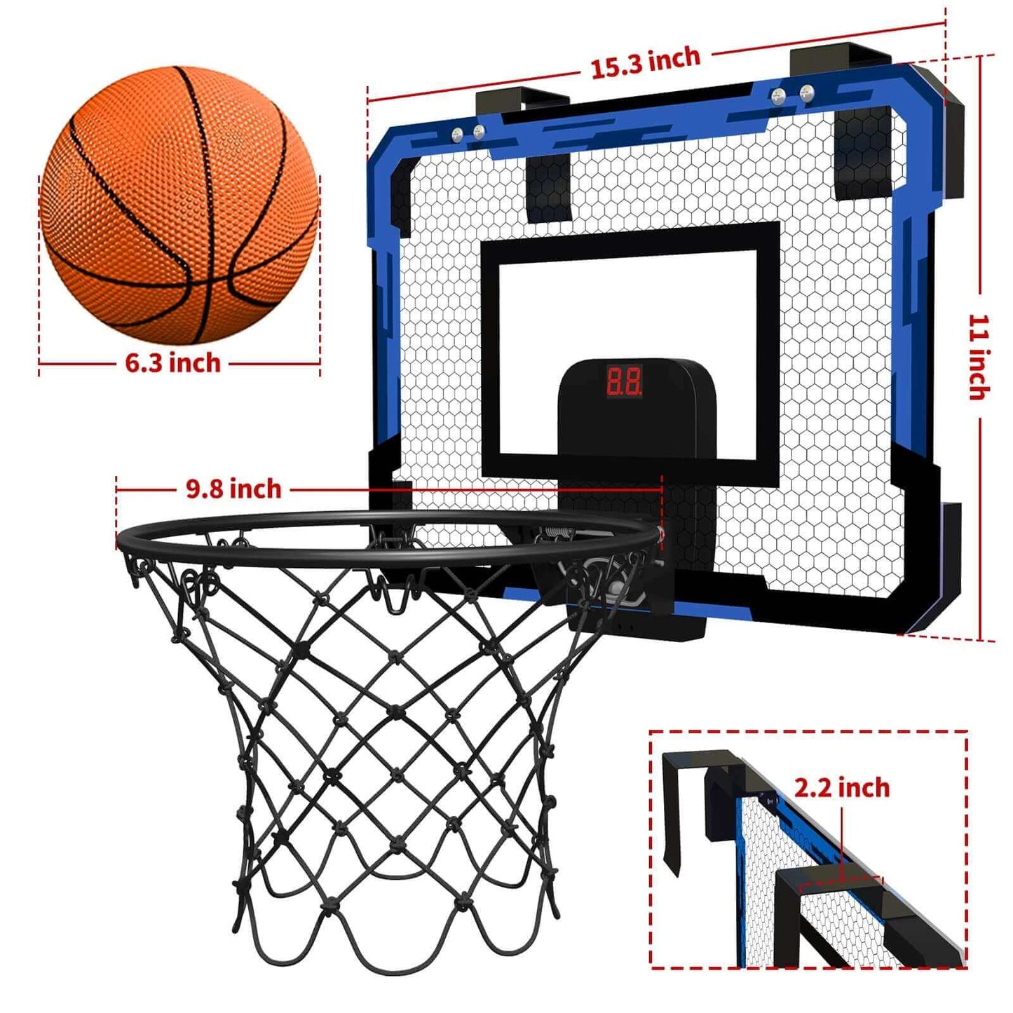 Un moment de jeu amusant et actif pour les enfants avec notre ensemble de panier de basket-ball mural pliable et de ballons