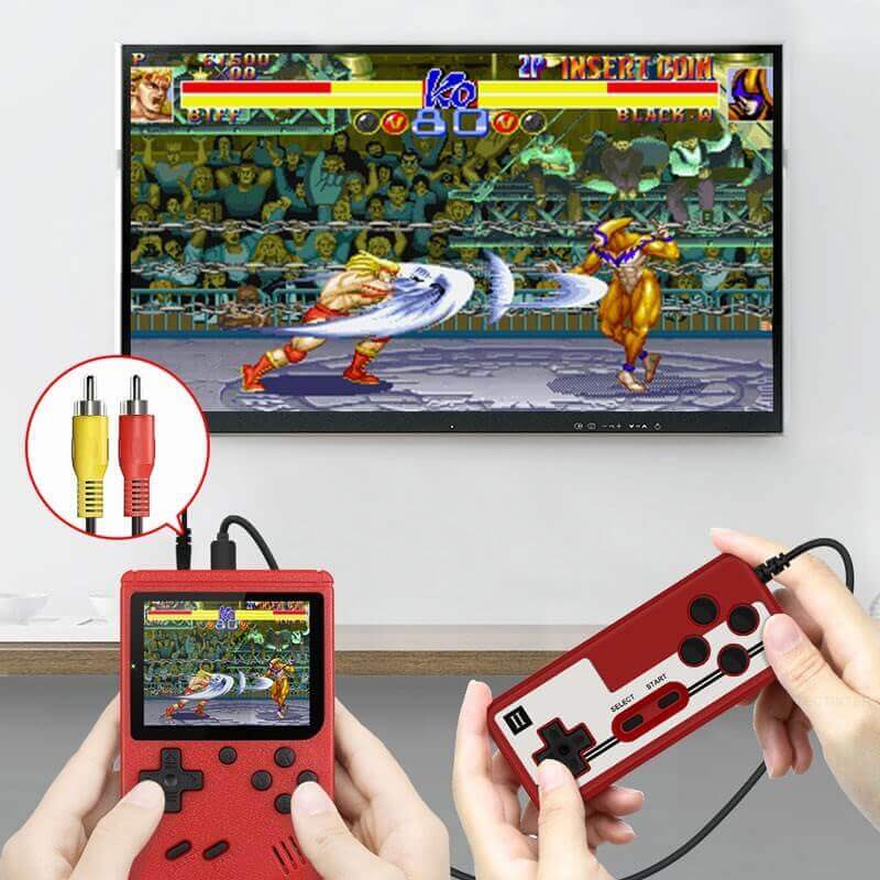 Retro Mini-Handheld-Spielkonsole – 8 Bit, 3,0-Zoll-LCD, 400 integrierte Spiele