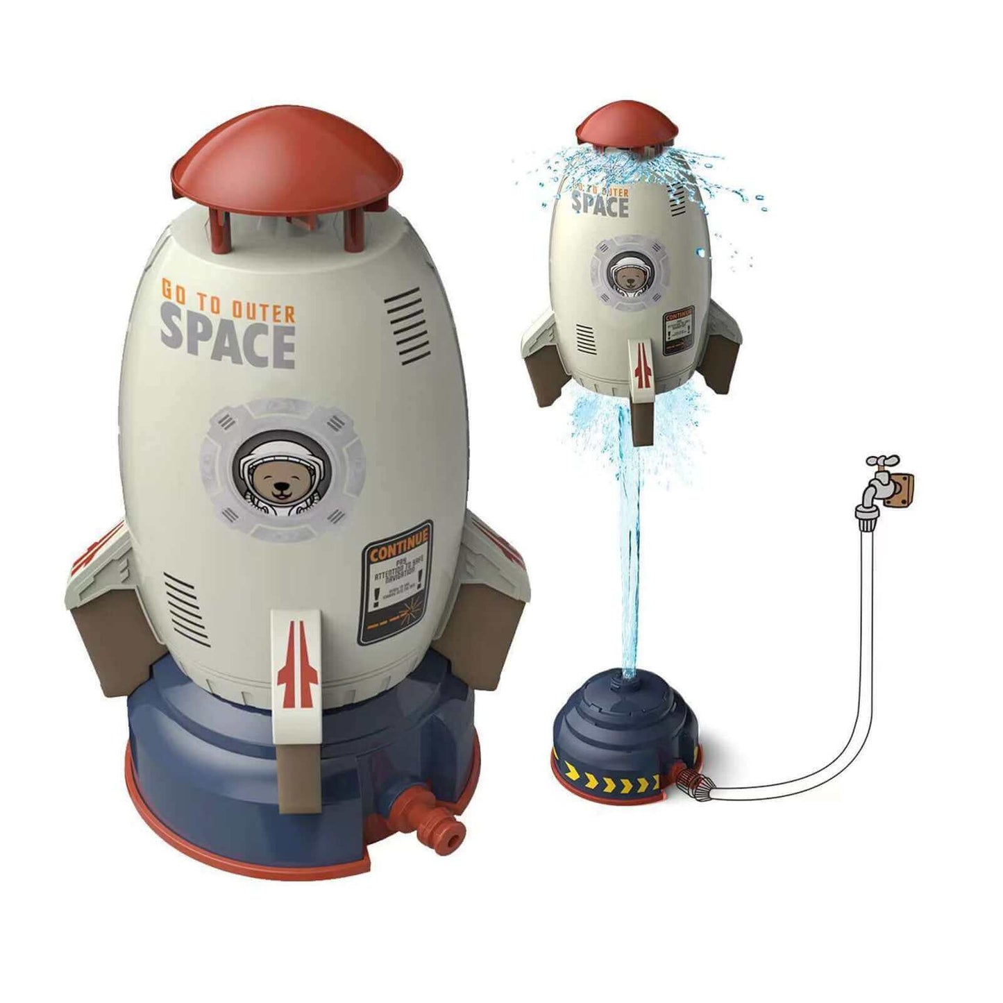 Raketenwerfer-Spielzeug für draußen – Wasserbetriebener Sprinkler für Gartenspaß und interaktives Spielen – Wassersprührakete für den Rasen von Kindern