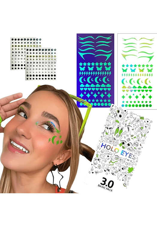 HOLO EYES self adhesive UV eye stickers - Green