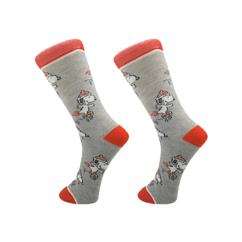 Snoopy Anime Socks Cotton Socks Adult Sock Men Women Cartoon Sports Socks Fashion Mid-calf Pattern Sock Skarpetki Sock Gifts