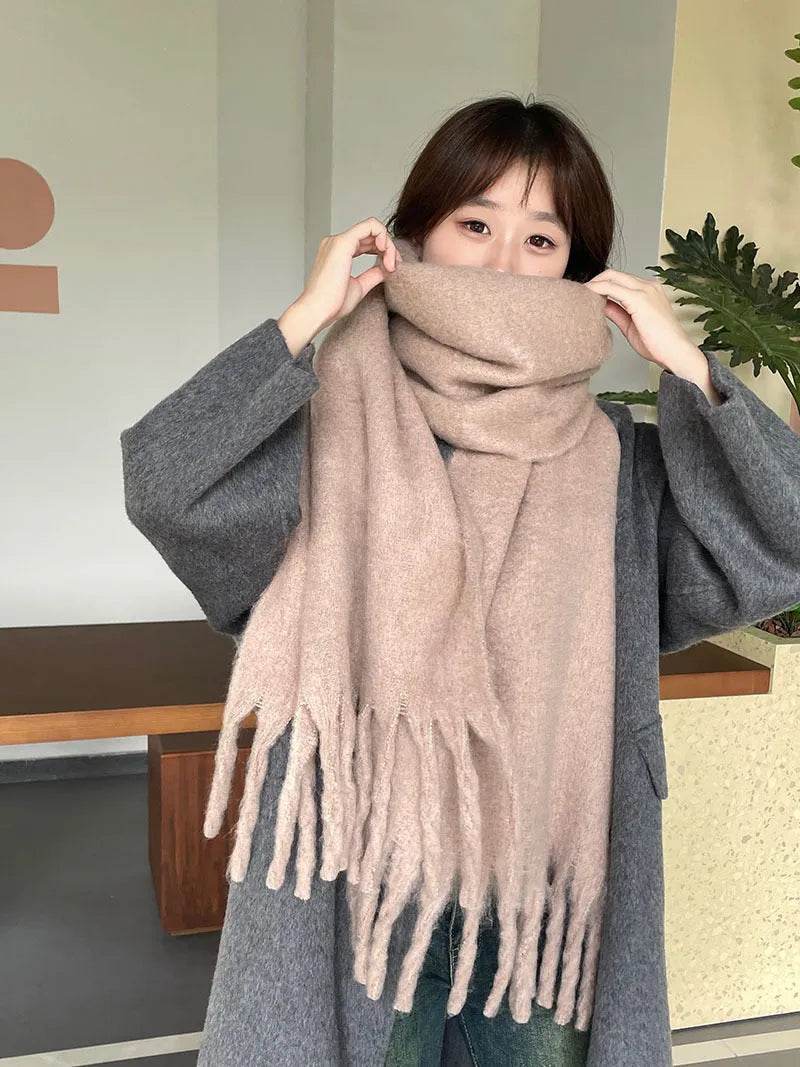 Solid Color Macaron Color Gentle Thick Warm Scarf - www.Shopthatapp.com #