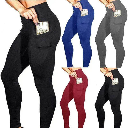 Solid color high waist yoga pants - www.Shopthatapp.com #