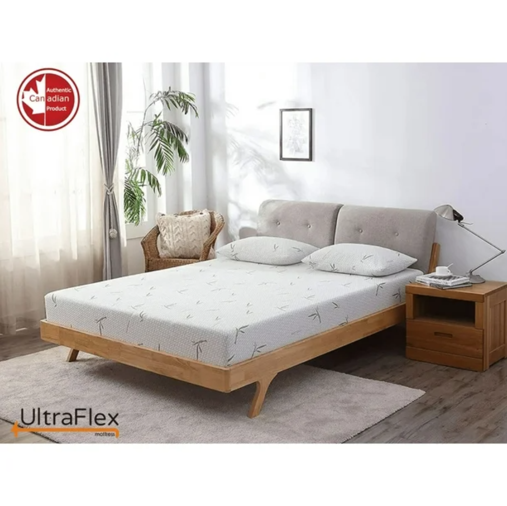 UltraFlex SolidSleep- Canadian-Made FIRM Gel Infused Reversible Comfort With Pressure Relief, Cooling Technology, Bamboo Cover, CertiPUR-US® Certified Foam (Made in Canada) - www.Shopthatapp.com
