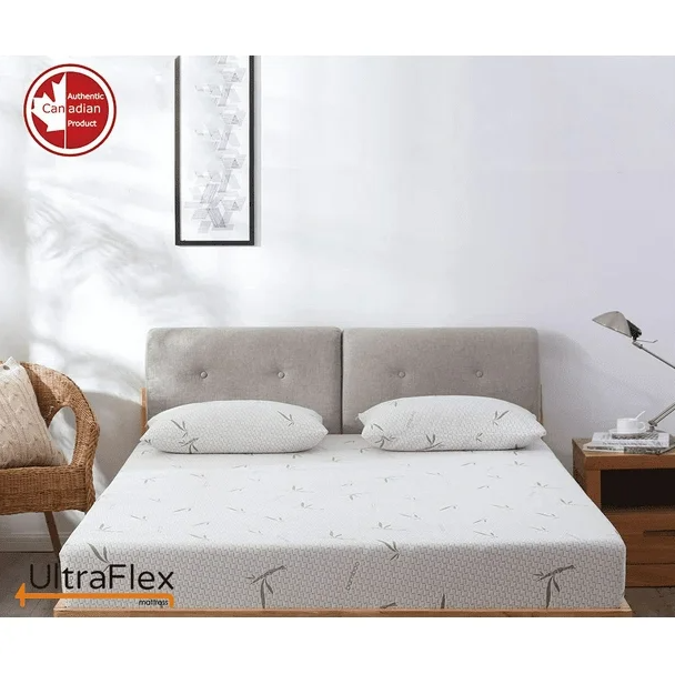 UltraFlex SolidSleep- Canadian-Made FIRM Gel Infused Reversible Comfort With Pressure Relief, Cooling Technology, Bamboo Cover, CertiPUR-US® Certified Foam (Made in Canada) - www.Shopthatapp.com