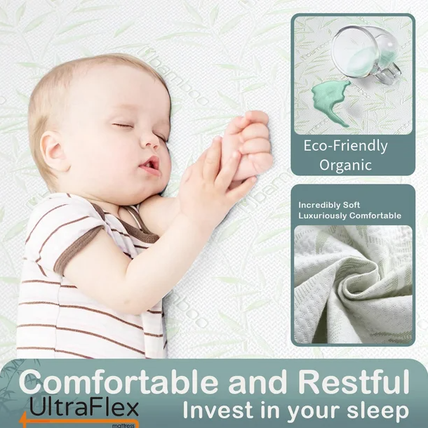 UltraFlex SolidSleep- Canadian-Made FIRM Gel Infused Reversible Comfort With Pressure Relief, Cooling Technology, Bamboo Cover, CertiPUR-US® Certified Foam (Made in Canada) - www.Shopthatapp.com