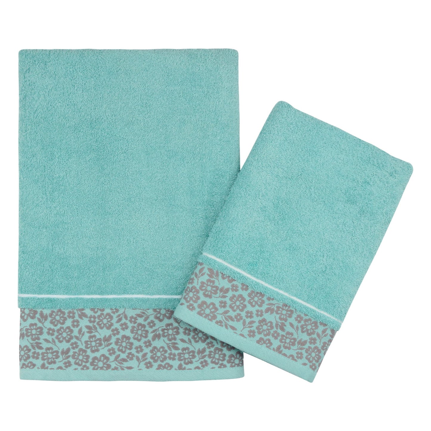 Spa Flora Border Towels - Www.Shopthatapp.com