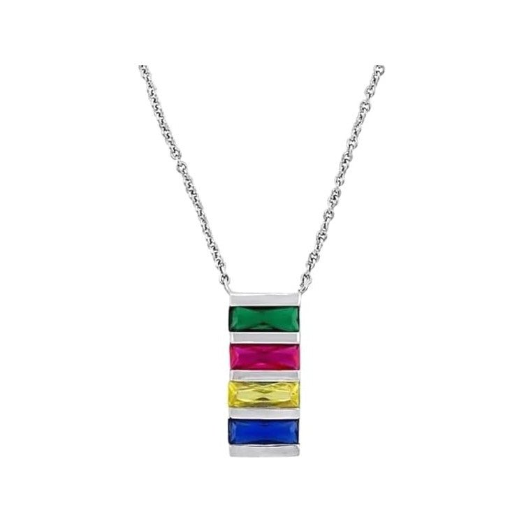 HBC 925 Sterling Silver Crystal Pendant Necklace - www.Shopthatapp.com