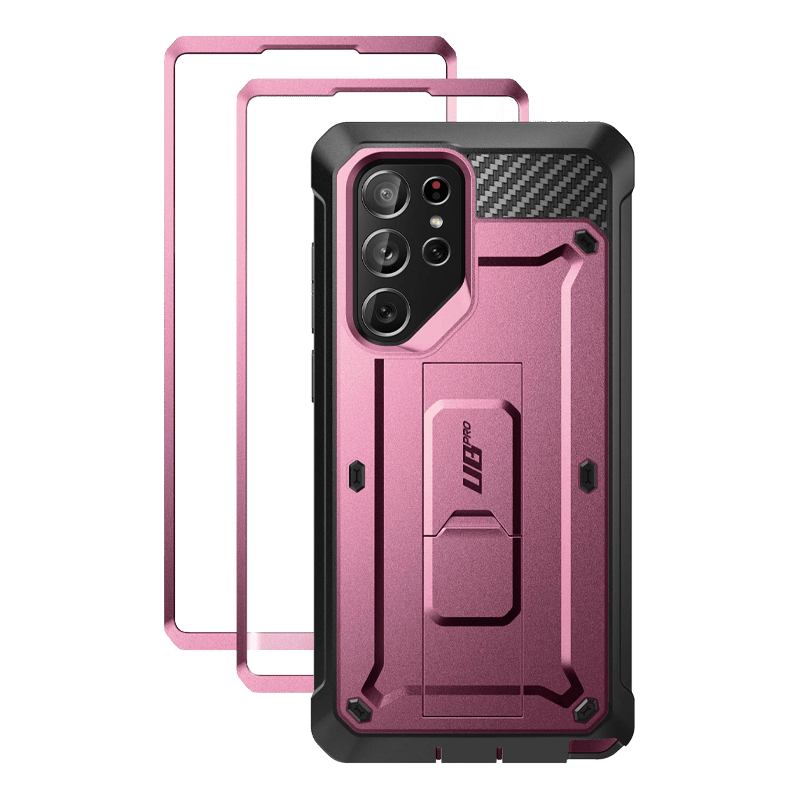 Coque de protection d'écran Unicorn Beetle PRO pour Galaxy S22 Ultra - Bordeaux
