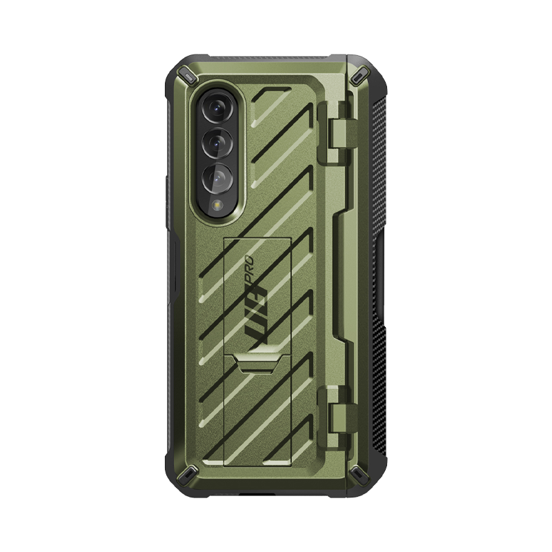 Coque robuste Unicorn Beetle PRO pour Galaxy Z Fold4 avec support S-Pen - Vert foncé