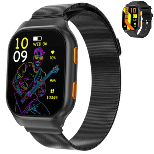TUTT AMOLED Screen Smartwatch | Always-On Display | Health & Fitness Tracker | YOKO | IP68 Men & Women Smartwatch (Two Straps) - www.Shopthatapp.com