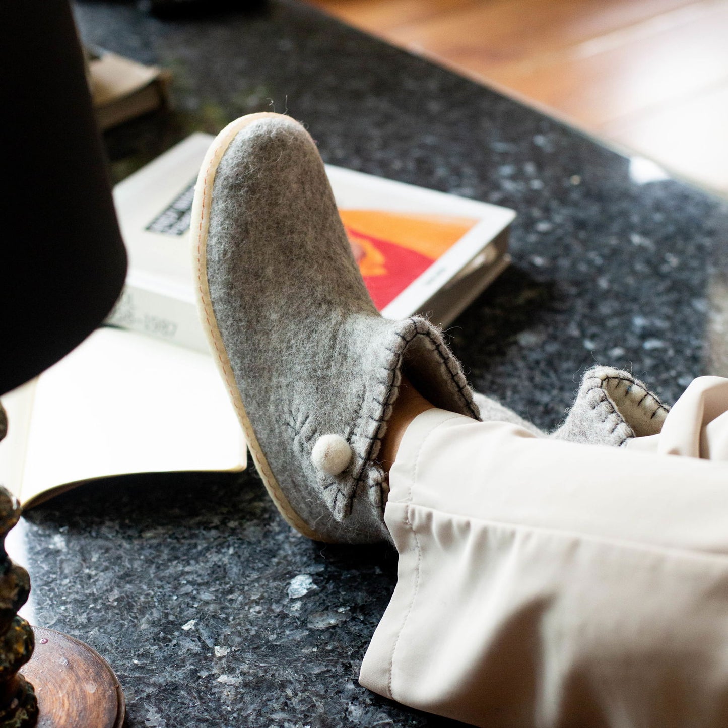 The Daisy - Grey with Rubber-Shoes-www.Shopthatapp.com-Betterfelt Canada