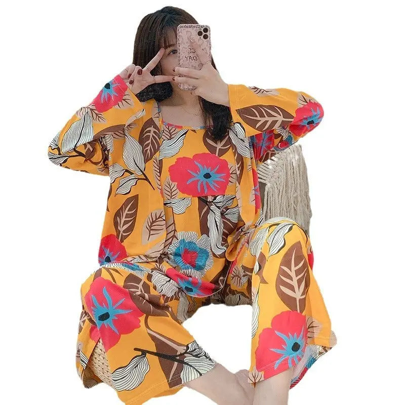 Three-piece Homewear Pajamas For Women - www.Shopthatapp.com