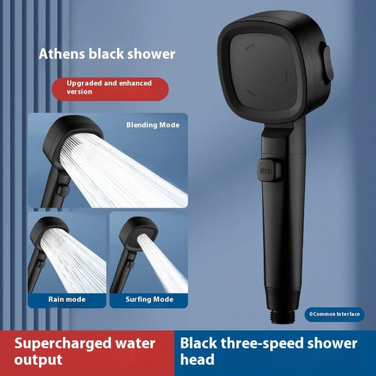 Three-speed Filter Supercharged Square Shower Head Handheld Nozzle - www.Shopthatapp.com