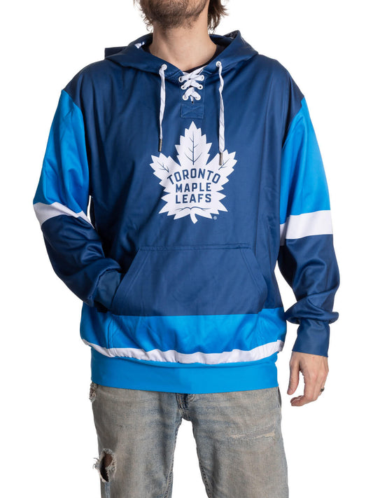 Toronto Maple Leafs Hockey Lace Hoodie - www.Shopthatapp.com