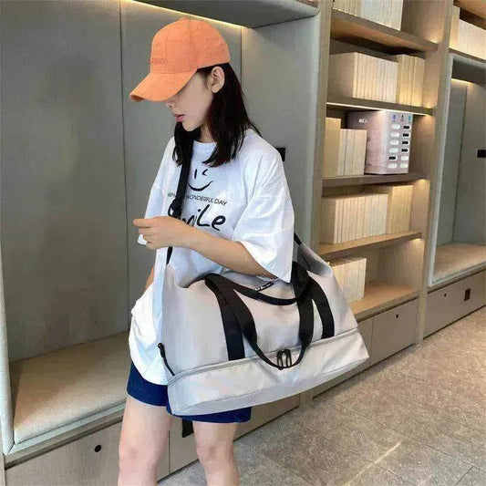 Travel Duffle Bag With Shoes Compartment Gym Waterfproof Handbag - www.Shopthatapp.com