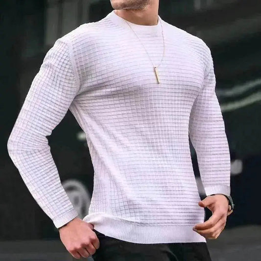 Trend Crew-neck Pullover Loose Knitted Long-sleeved Cotton Top - www.Shopthatapp.com