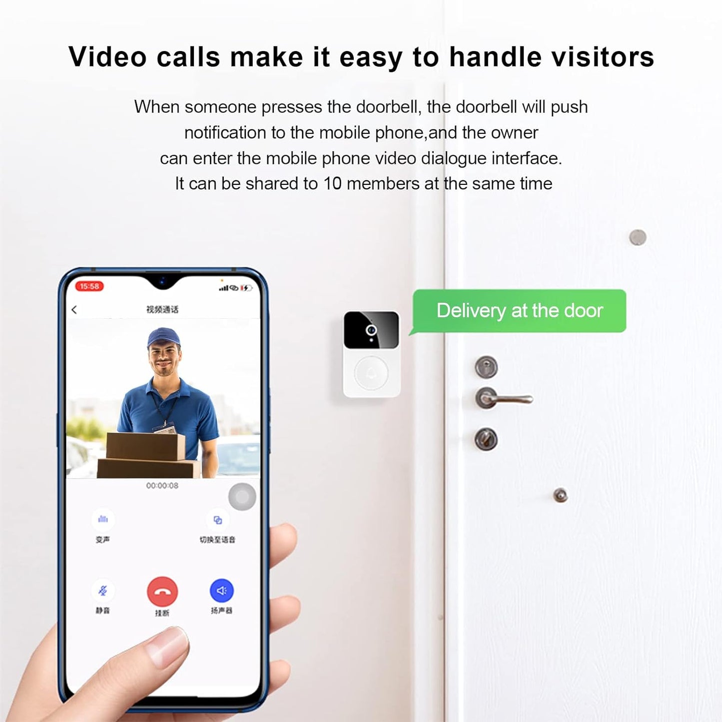 Tuya WiFi Video Doorbell Wireless HD Camera PIR Motion Detection IR Alarm Security Smart Home Door Bell WiFi Intercom for Home-Electronics-www.Shopthatapp.com-Hotbuys