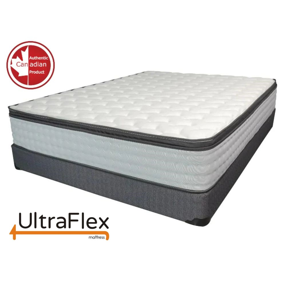 UltraFlex LUSH 12" Orthopedic Eurotop Pocket Coil Premium Foam Encased, Eco-friendly Hybrid Mattress (Made in Canada) - www.Shopthatapp.com