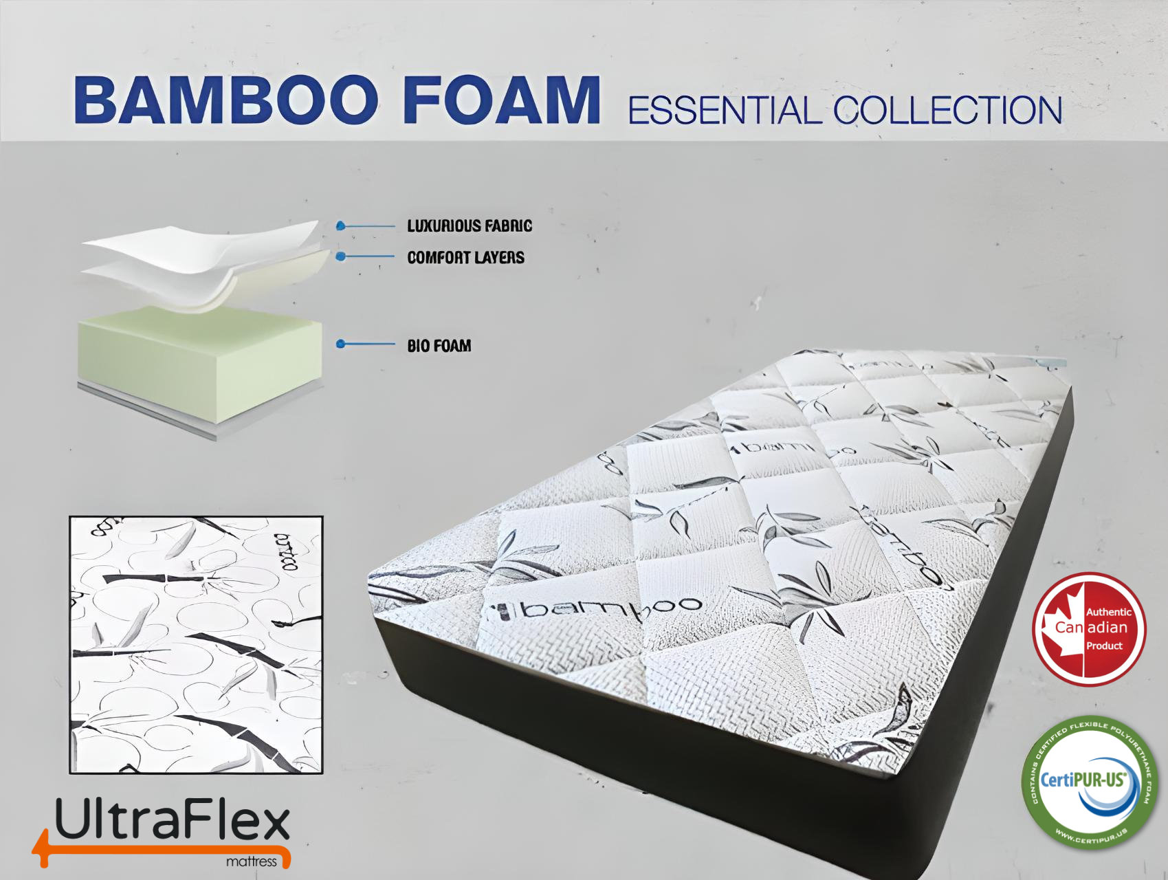 UltraFlex DreamEasy - Canadian-Made Medium Firm Gel Infused Comfort with Quilted Top, Pressure Relief, Cooling Technology, Bamboo Cover, CertiPUR-US® Certified Foam (Made in Canada) - www.Shopthatapp.com