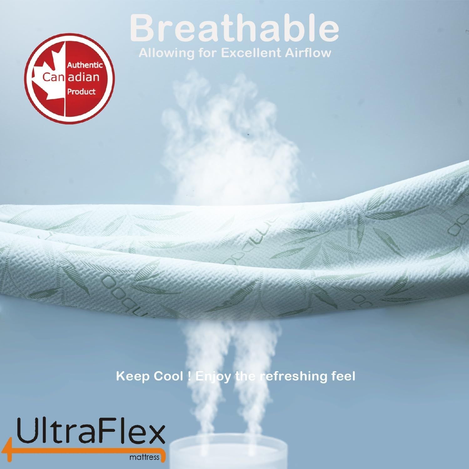 UltraFlex EasySleep- Canadian-Made Medium Firm Gel Infused Reversible Comfort With Pressure Relief, Cooling Technology, Bamboo Cover, CertiPUR-US® Certified Foam Eco-Friendly Mattress (Made in Canada) - www.Shopthatapp.com