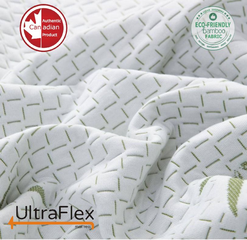UltraFlex EasySleep- Canadian-Made Medium Firm Gel Infused Reversible Comfort With Pressure Relief, Cooling Technology, Bamboo Cover, CertiPUR-US® Certified Foam Eco-Friendly Mattress (Made in Canada) - www.Shopthatapp.com