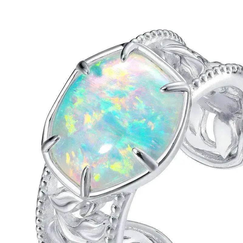 Unique and Simple Geometric Opal S925 Sterling Silver Ring - www.Shopthatapp.com