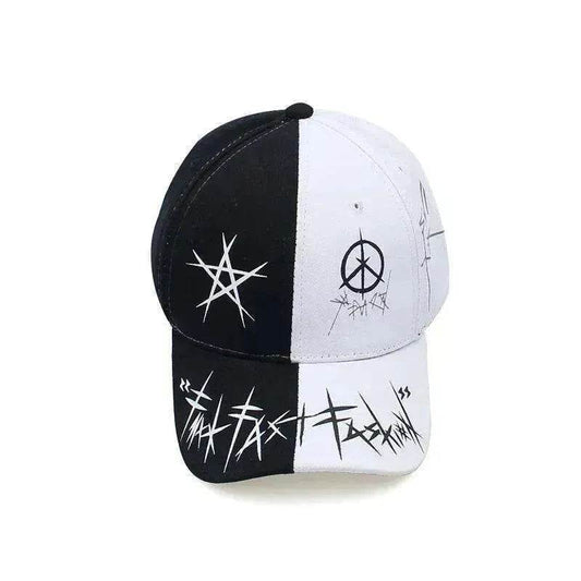 Unisex Casual Black And White Patchwork Hip Hop Fashion Hat - www.Shopthatapp.com #