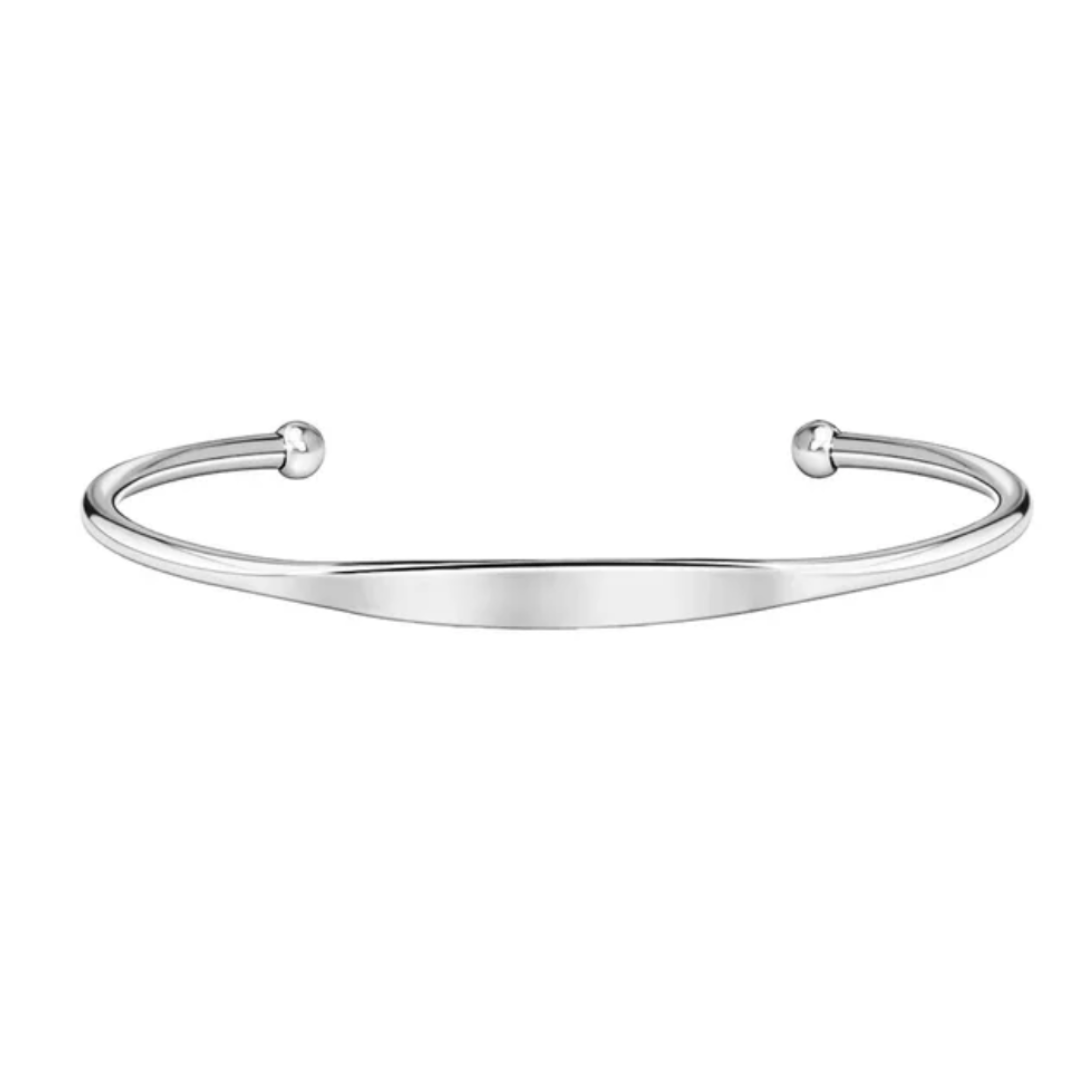 Bracelet jonc Torque en argent gravé