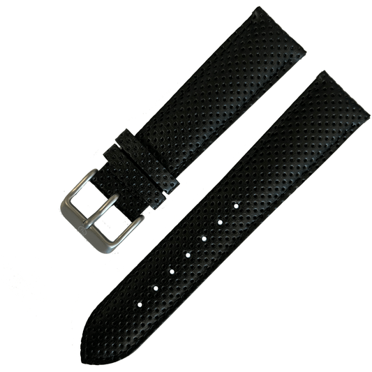 YEMA Black Perforated Leather Strap 20mm | S9W062001-SS - www.Shopthatapp.com