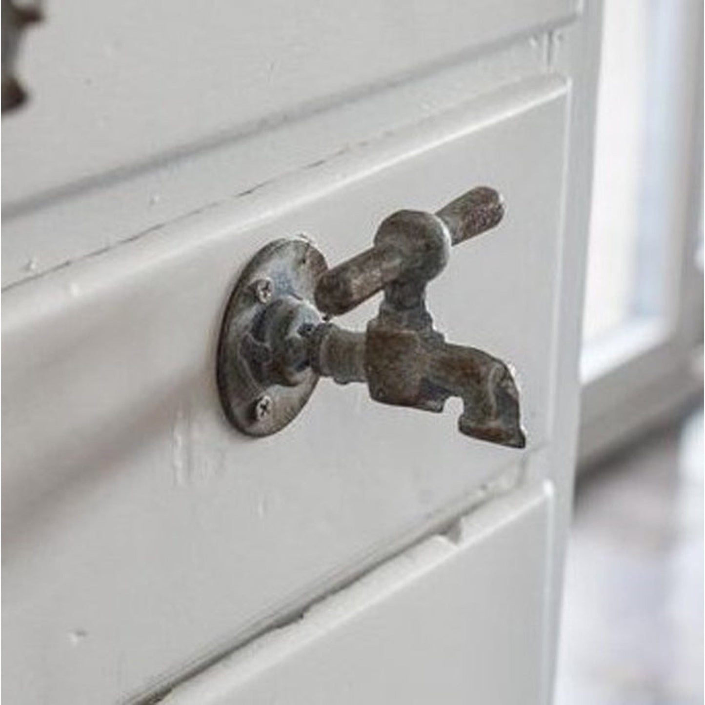 Classic Water Faucet Iron Pull, Rustic Finish - www.Shopthatapp.com