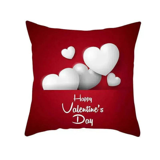 Valentine's Day Red Heart Linen Pillowcase - www.Shopthatapp.com