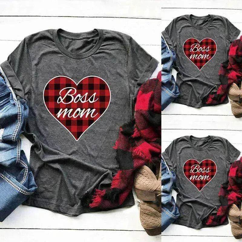 Valentine's Day Women's Top Printed Round Neck Short Sleeve - www.Shopthatapp.com