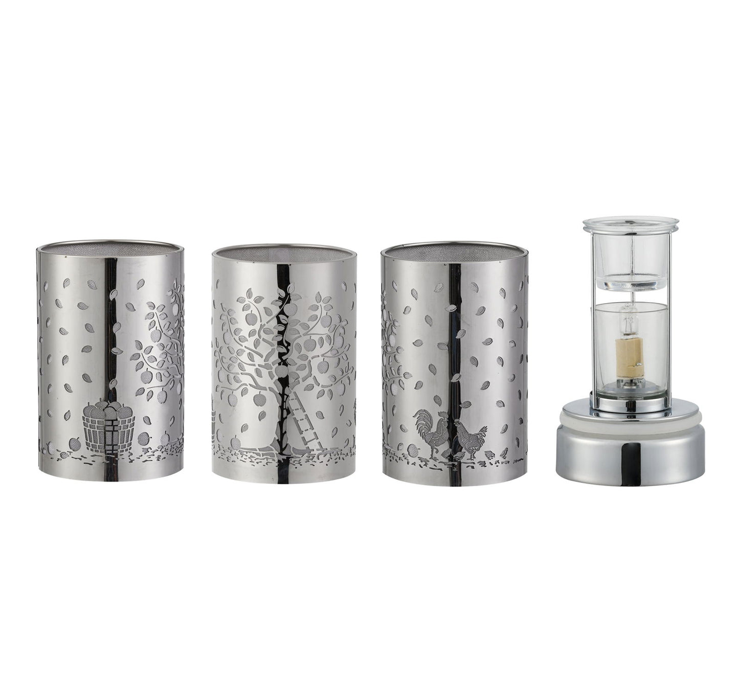 7" Touch lamp/Oil burner/Wax warmer - Silver Apple Tree - Www.Shopthatapp.com