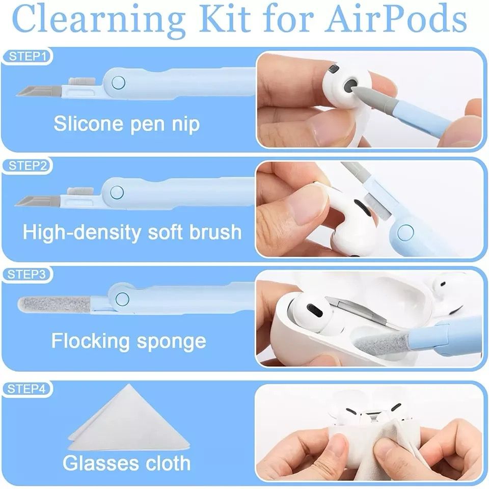 Kit de nettoyage 7 en 1 pour clavier, écouteurs, appareils électroniques, brosse de nettoyage pour ordinateur et téléphone