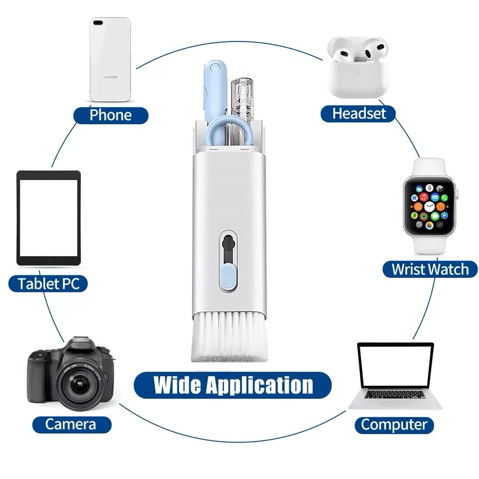 Kit de nettoyage 7 en 1 pour clavier, écouteurs, appareils électroniques, brosse de nettoyage pour ordinateur et téléphone