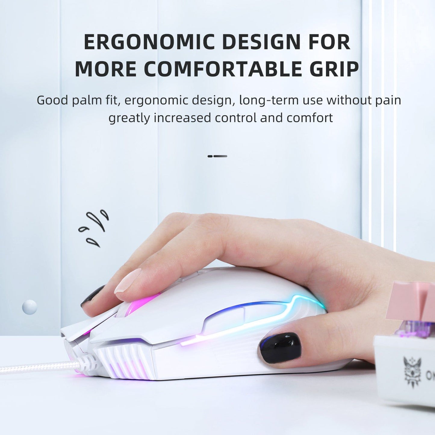 Adjustable 6400 DPI Wired LED Gaming Mouse with Breathing LED Colors White - www.Shopthatapp.com