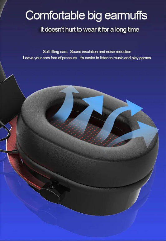 2.4G wireless PC gaming headset headphones microphone led light up - www.Shopthatapp.com