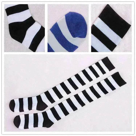 Wild striped long tube bottoming socks - www.Shopthatapp.com
