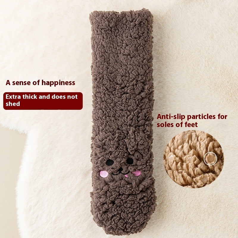 Winter Floor Socks Velvet Thicken Warm Coral Velvet Cute Socks Japanese-style Home Footwear Non-slip Socks New Year Gifts Winter Gadgets - www.Shopthatapp.com