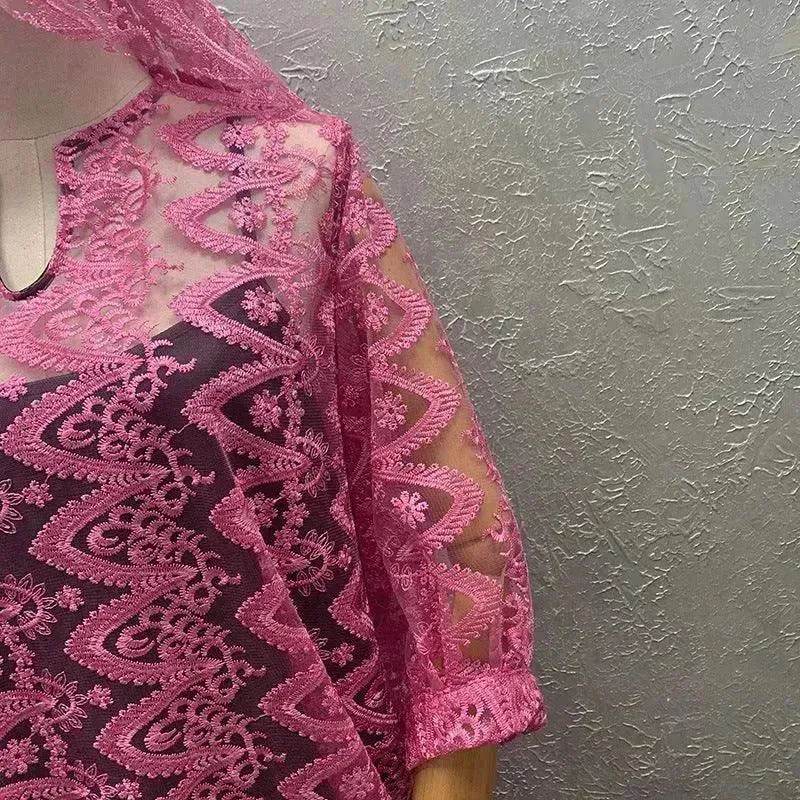 Women's Arab Style Loose Lace Long Dress - www.Shopthatapp.com