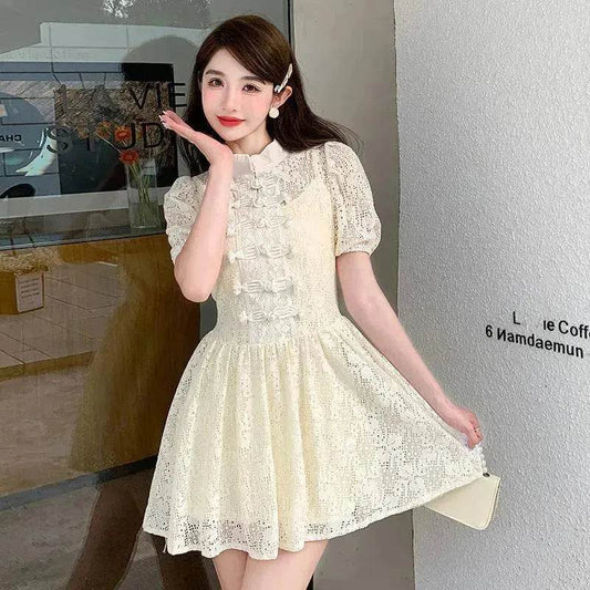 Women's Lace Ruffle Short Dress - www.Shopthatapp.com