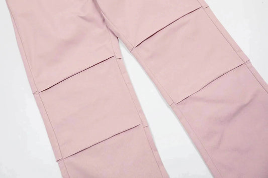 Women's Retro Pleated Pink Overalls - www.Shopthatapp.com