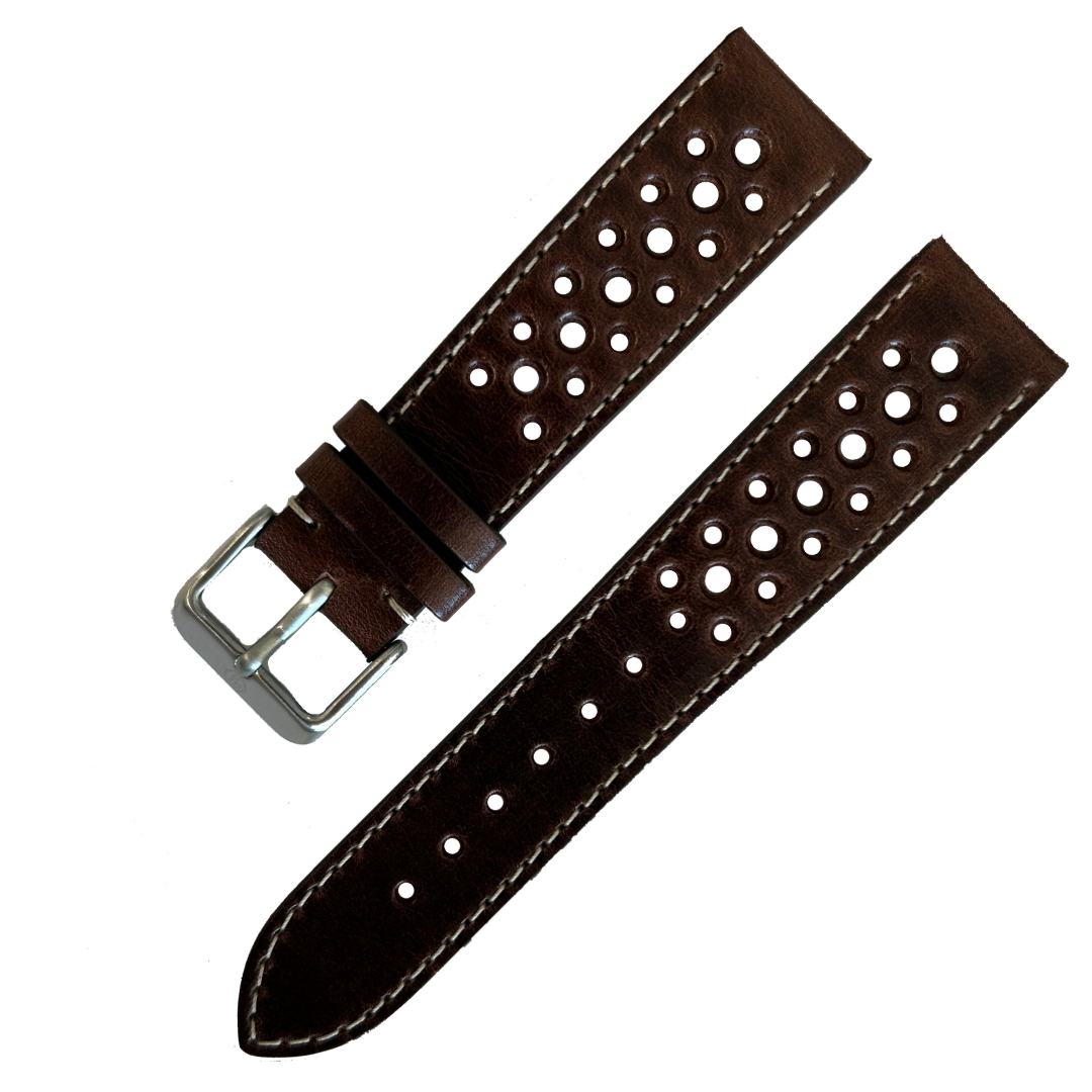YEMA Camel Perforated Leather Strap 20mm | SYU31-20-SS-Jewellery-www.Shopthatapp.com-Bezel House