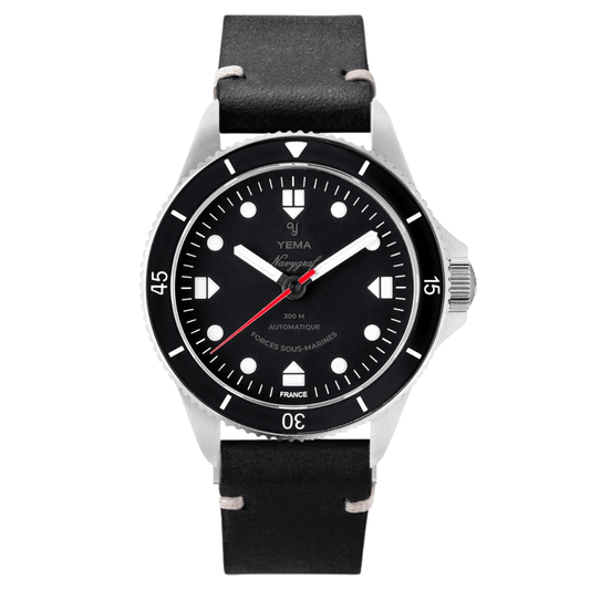 YEMA Navygraf FSM Sous Marine France Vintage Leather Black | YNAV22FSM-AAS - www.Shopthatapp.com