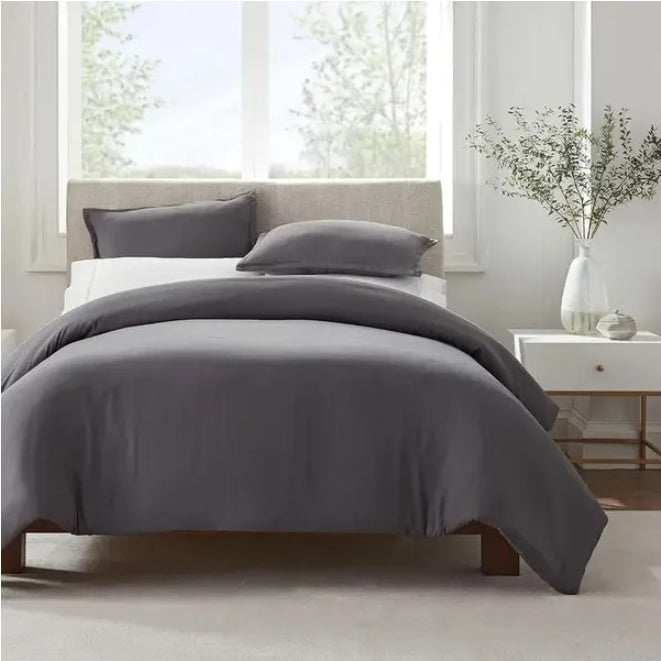 Serta Simply Clean Solid Duvet Cover Twin - www.Shopthatapp.com