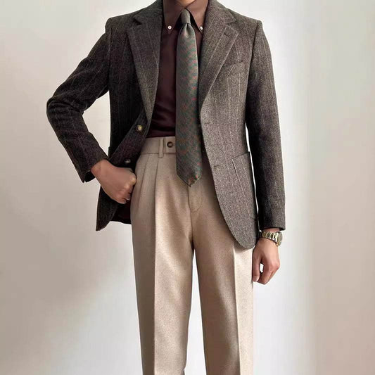 Straight Fitted All-matching formal business Office Work Suit Pants trouser For Men