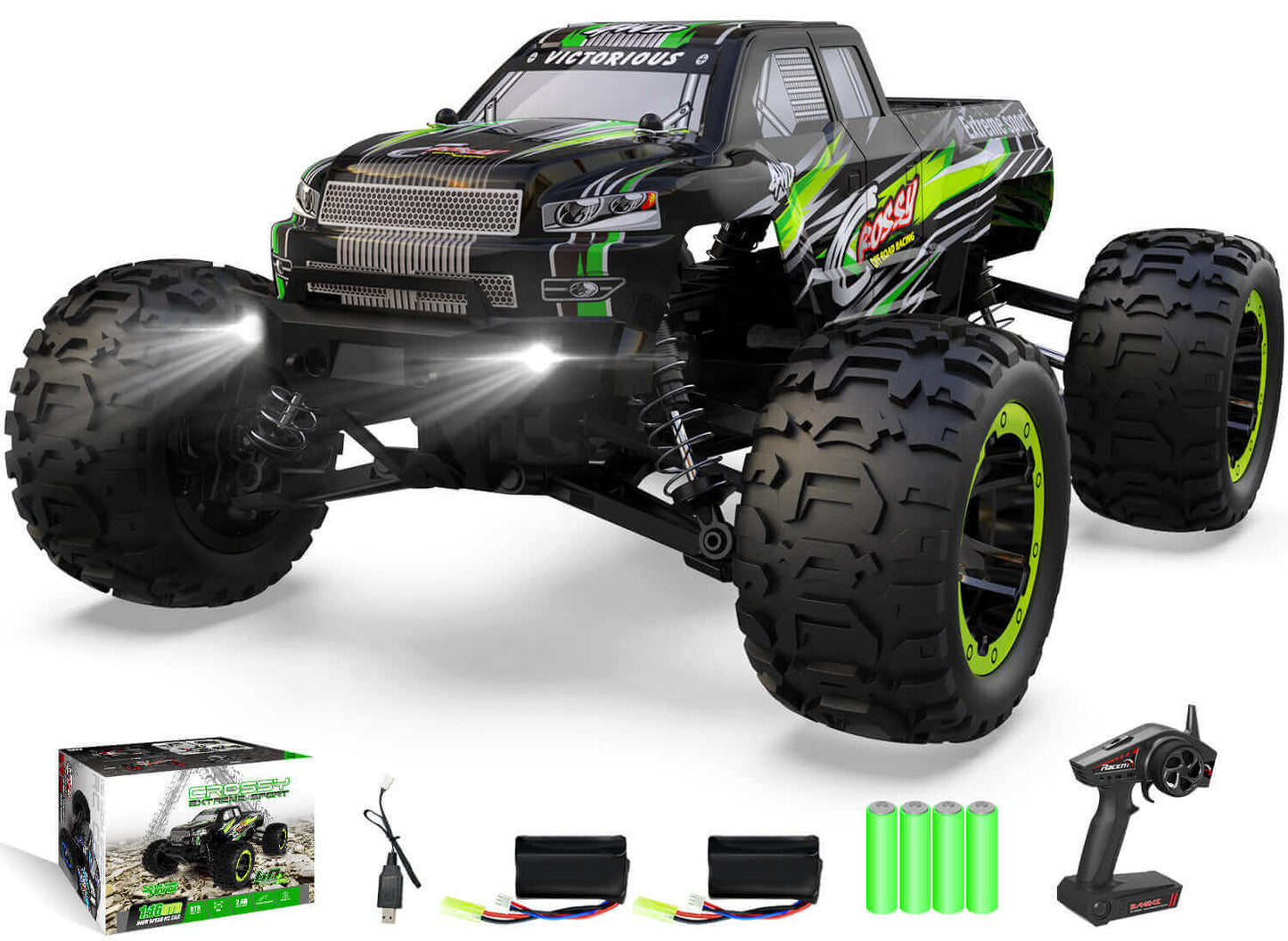 Racent Crossy 1/16 Scale 4x4 RC Monster Truck - 30mph Fast, High Speed, Off Road - www.Shopthatapp.com