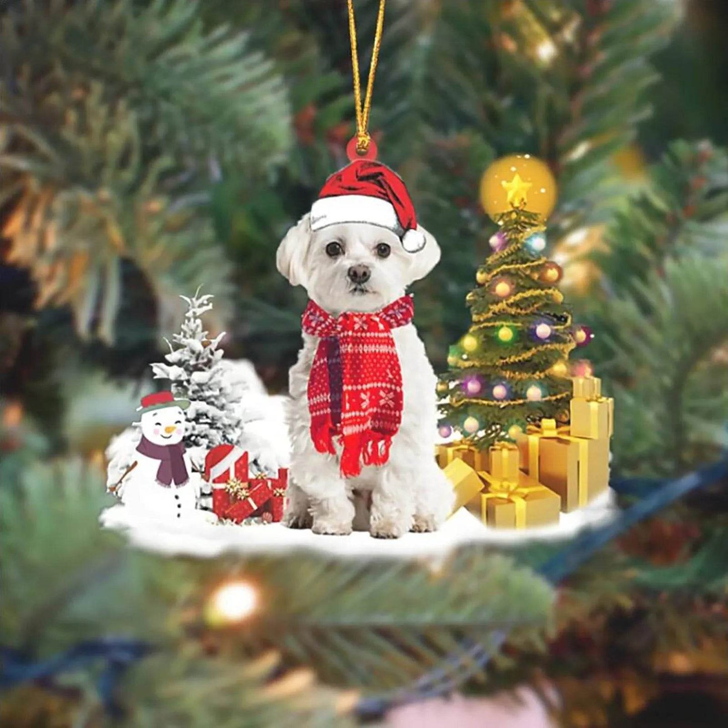 Christmas Family Puppies Decorate Trees With Lights - www.Shopthatapp.com