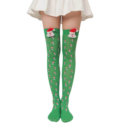 Christmas Plush Doll Knee Socks Bow Stockings - www.Shopthatapp.com